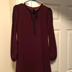 Taylor burgundy mini dress